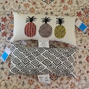 Pineapple outdoor throw pillows 18"x9"